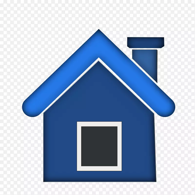 家庭图标-房子蓝色剪贴画