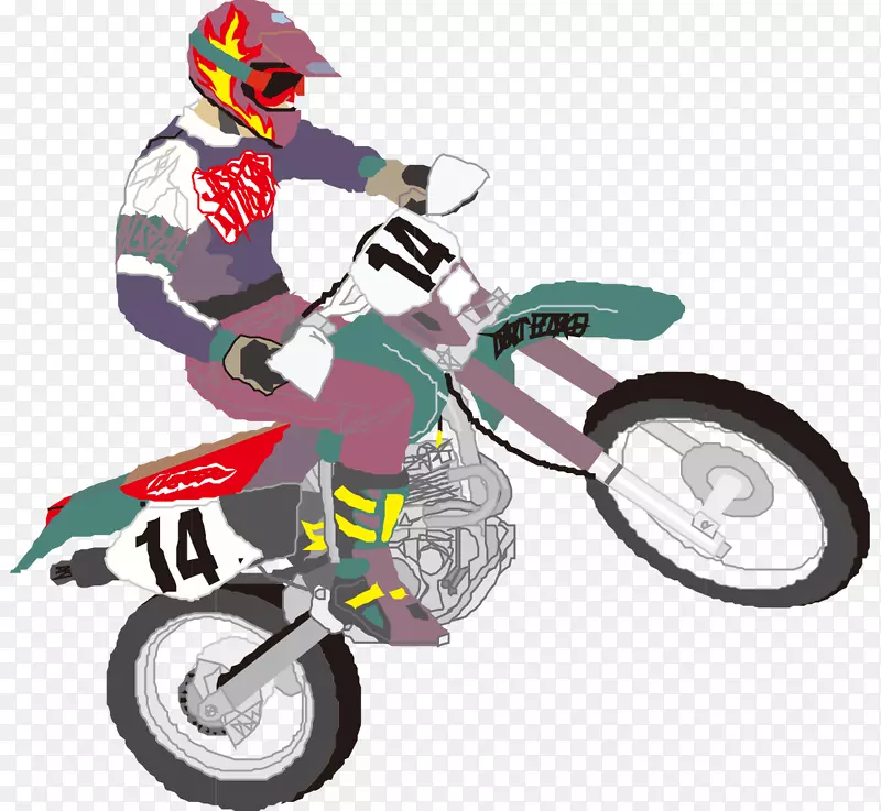 摩托车版税-免费剪贴画-卡通彩绘摩托车赛车手
