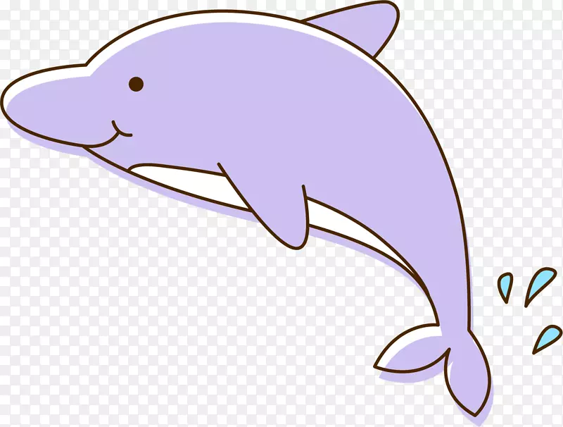 普通宽吻海豚图库溪海豚剪贴画卡通紫色海豚