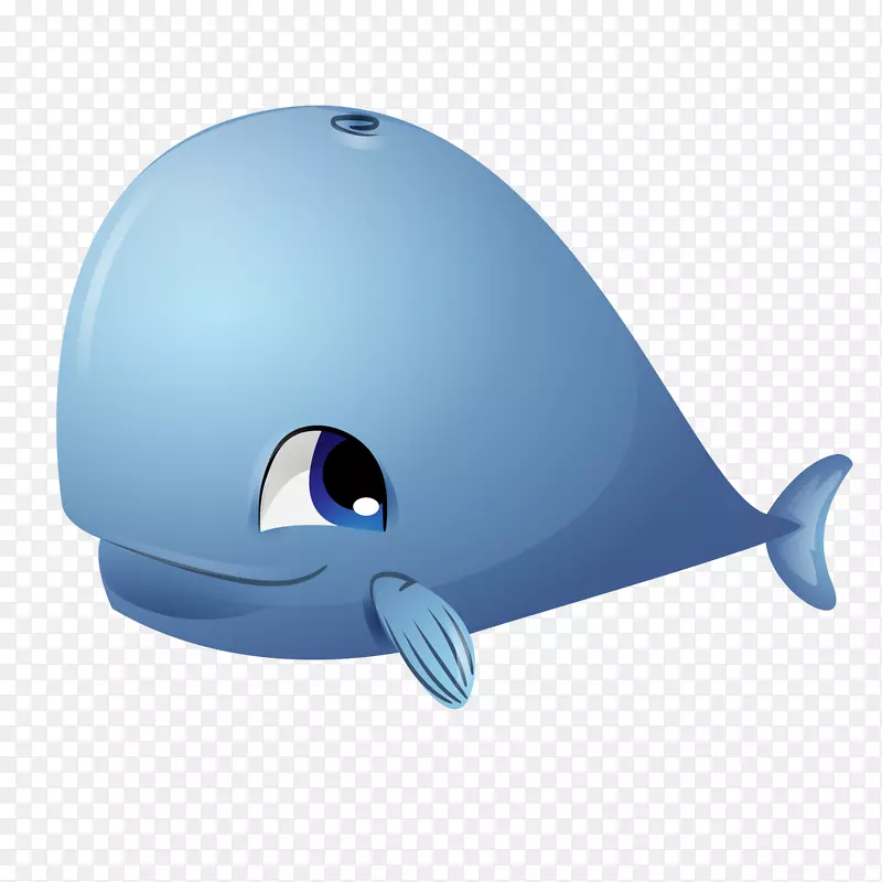 蓝鲸-卡通可爱的大蓝鲸