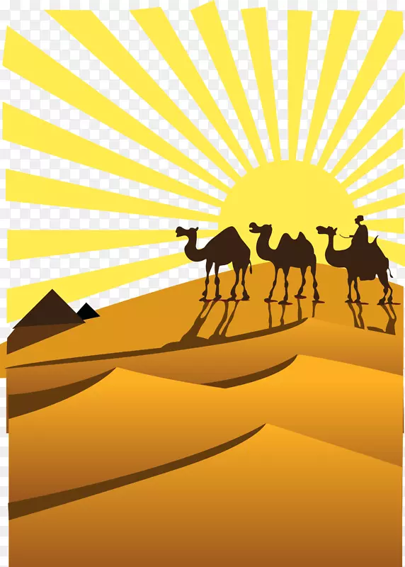 撒哈拉沙漠骆驼剪贴画-骆驼