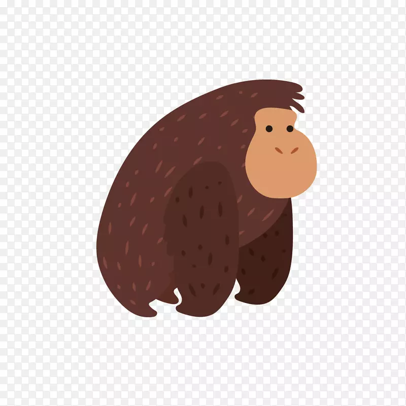 卡通插图-棕猩猩