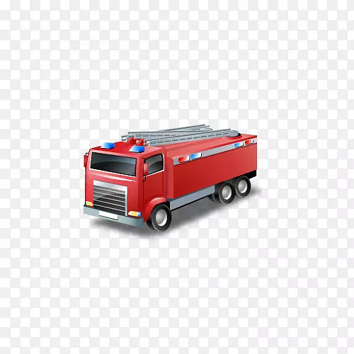 汽车消防车图标-红色消防车免费PNG