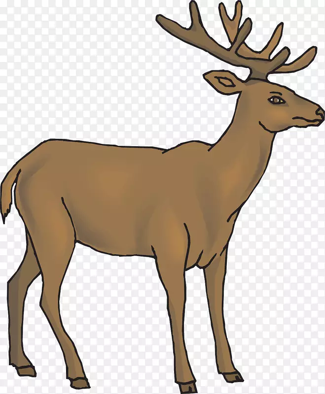 白尾鹿羚羊线艺术剪贴画棕色鹿