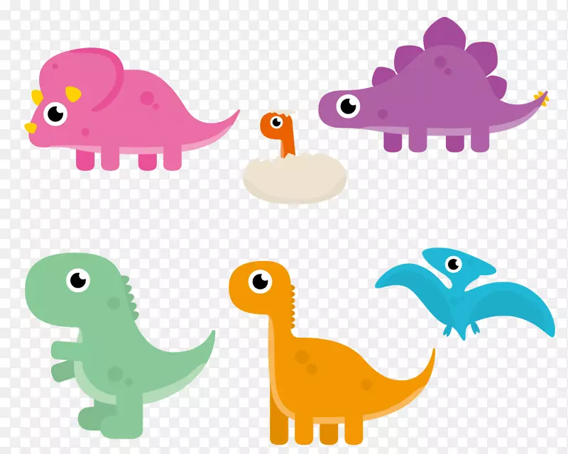 恐龙动画剪贴画-可爱的卡通恐龙