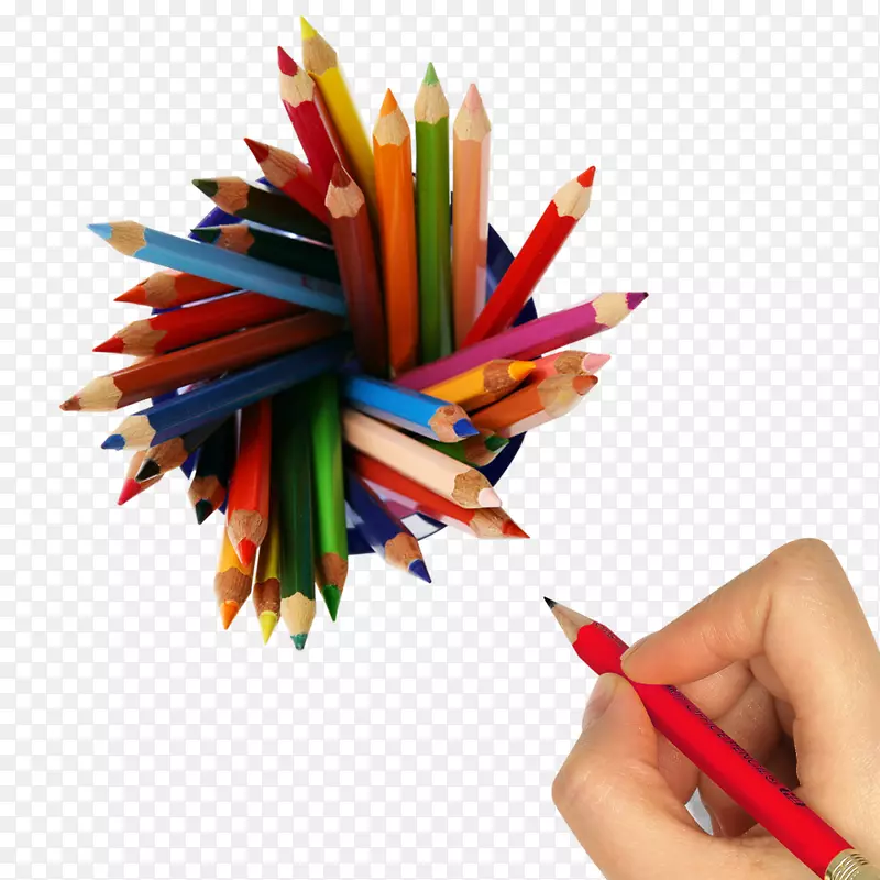 彩色铅笔便携文件格式编织.各种颜色的材料彩色铅笔