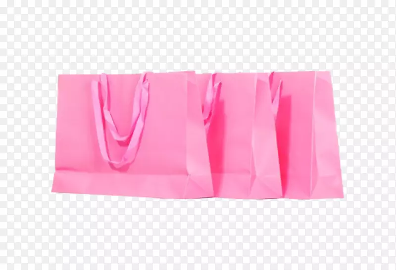 纸张可重复使用购物袋-粉红色购物袋