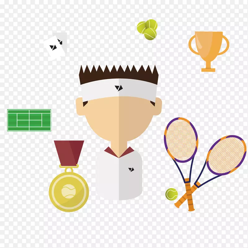 网球羽毛球拍插图-网球运动员