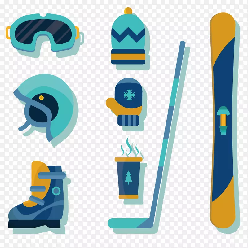 滑雪.曲棍球中的图形设计元素