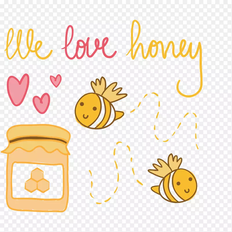 蜜蜂蜂蜜卡通-可爱的蜜蜂背景