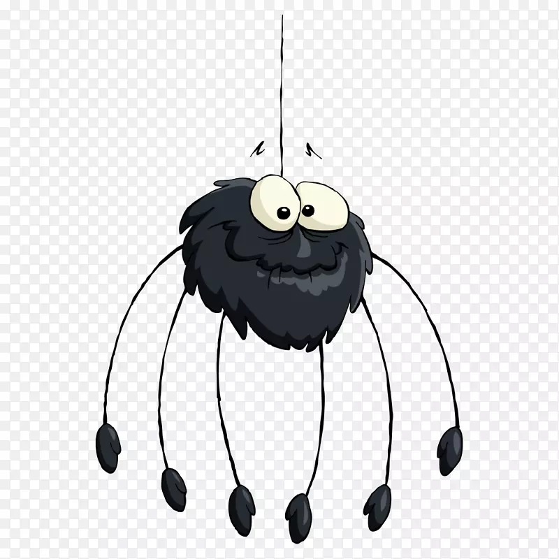 蜘蛛卡通插图-黑蜘蛛