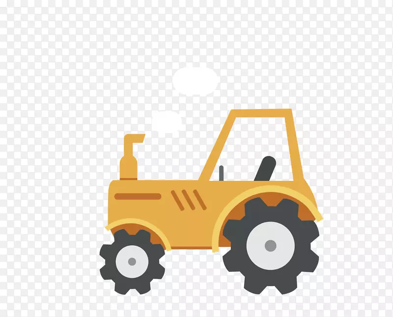 拖拉机下载-黄色农用拖拉机