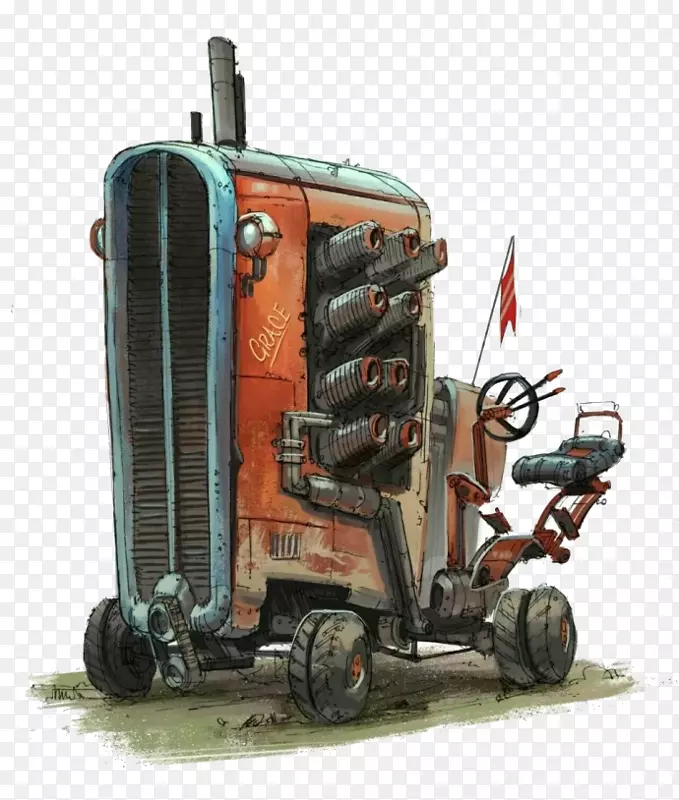 拖拉机卡通-卡通拖拉机