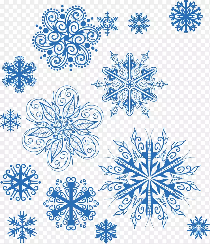 雪花图案-创造蓝色雪花冬季
