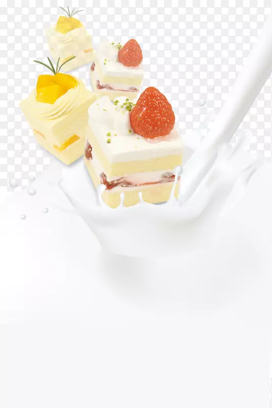 酸奶海绵蛋糕海报牛奶食品-酸奶推广其商品和食品