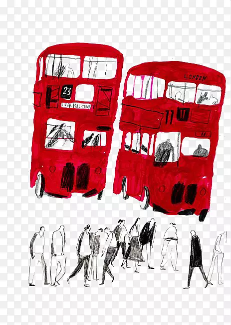 伦敦巴士图-红色巴士