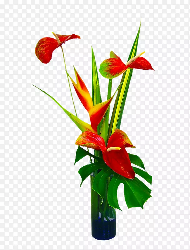 夏威夷花束设计剪贴画花瓶
