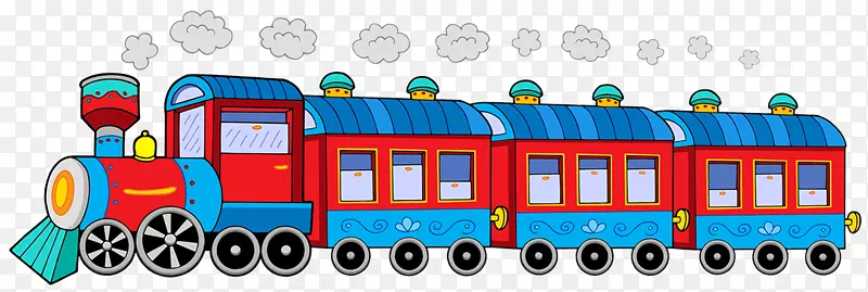 火车轨道运输客车剪贴画卡通可爱的旧蒸汽列车
