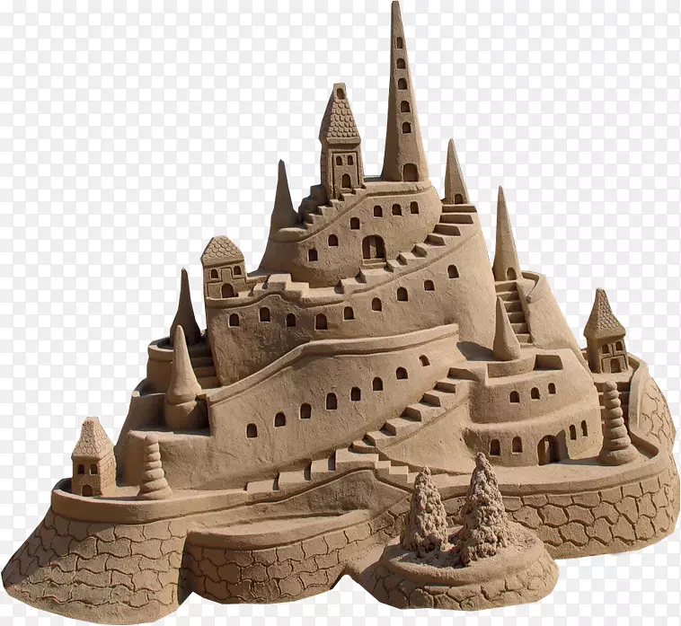 沙艺术与玩城堡沙滩雕塑-沙堡