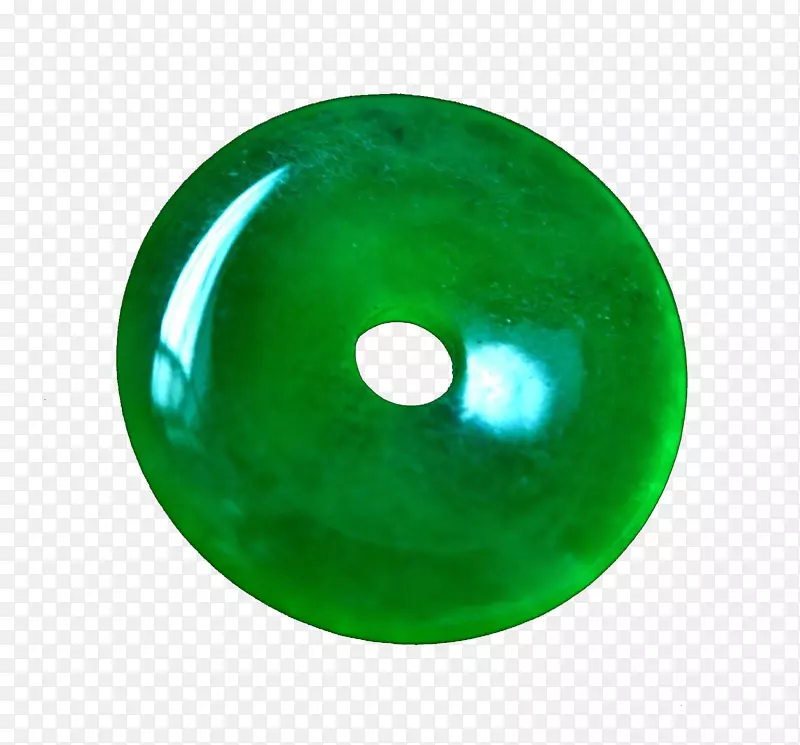 翡翠-翡翠绿色和平扣