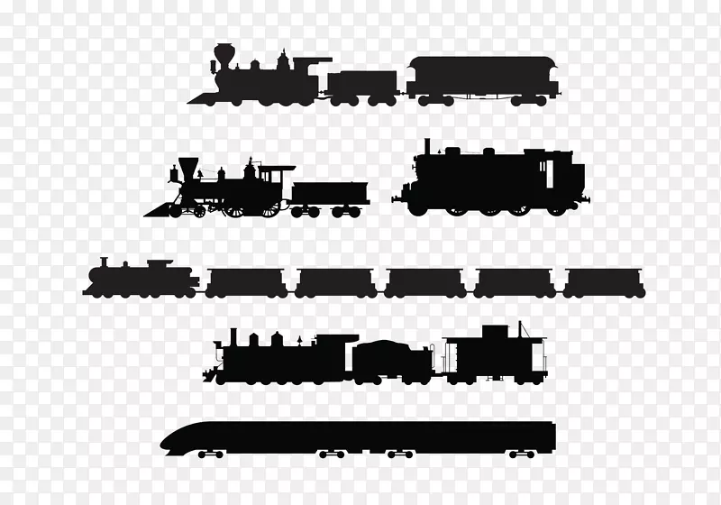 火车轨道运输剪影机车杆形黑色列车