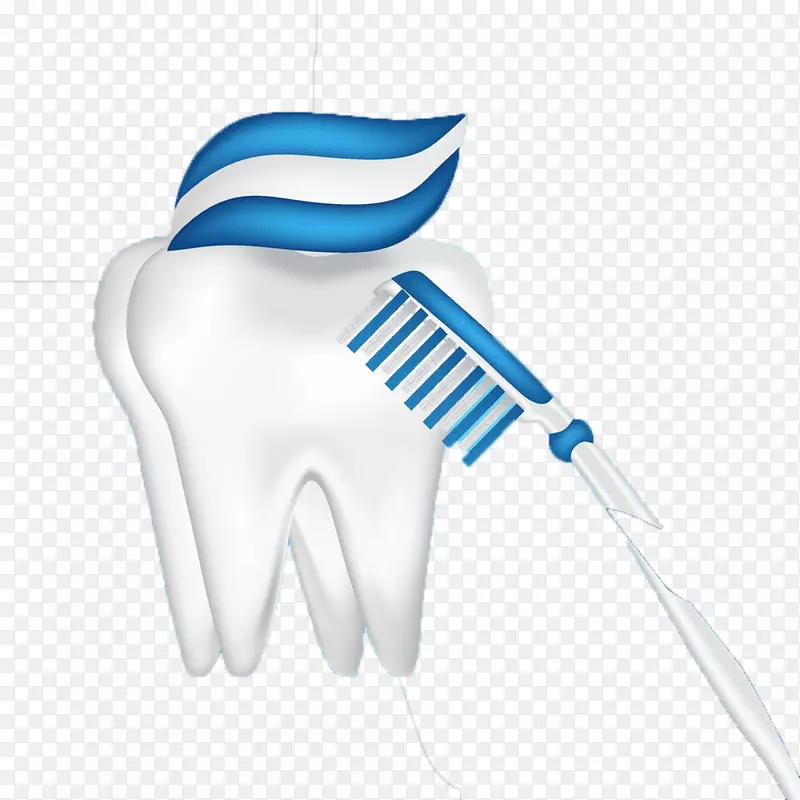 牙刷牙膏蓝牙刷和牙齿