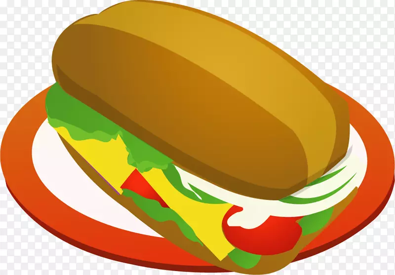 汉堡热狗快餐薯条早餐卡通美食热狗
