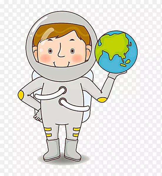 地球智人卡通-宇航员素描