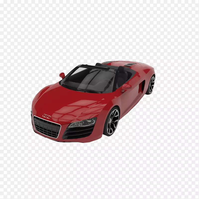 2018年奥迪R8轿车-红色，顶部视图，汽车，奥迪R8
