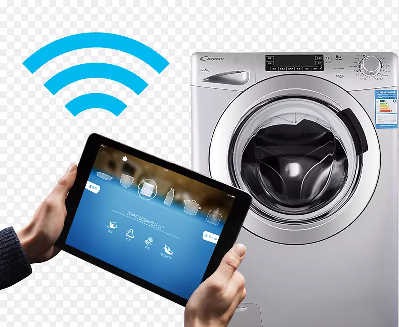智能手机洗衣机家庭自动化家电智能洗衣机