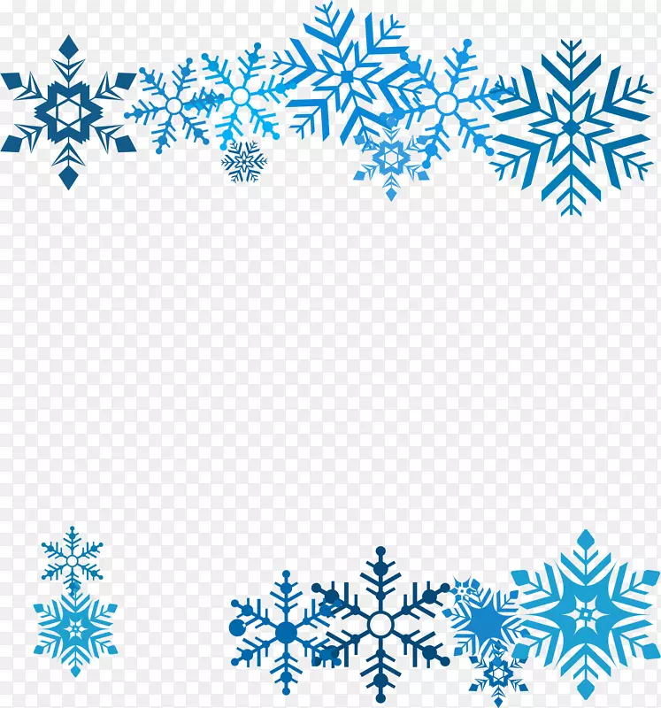 雪花图标-美丽的蓝色雪花