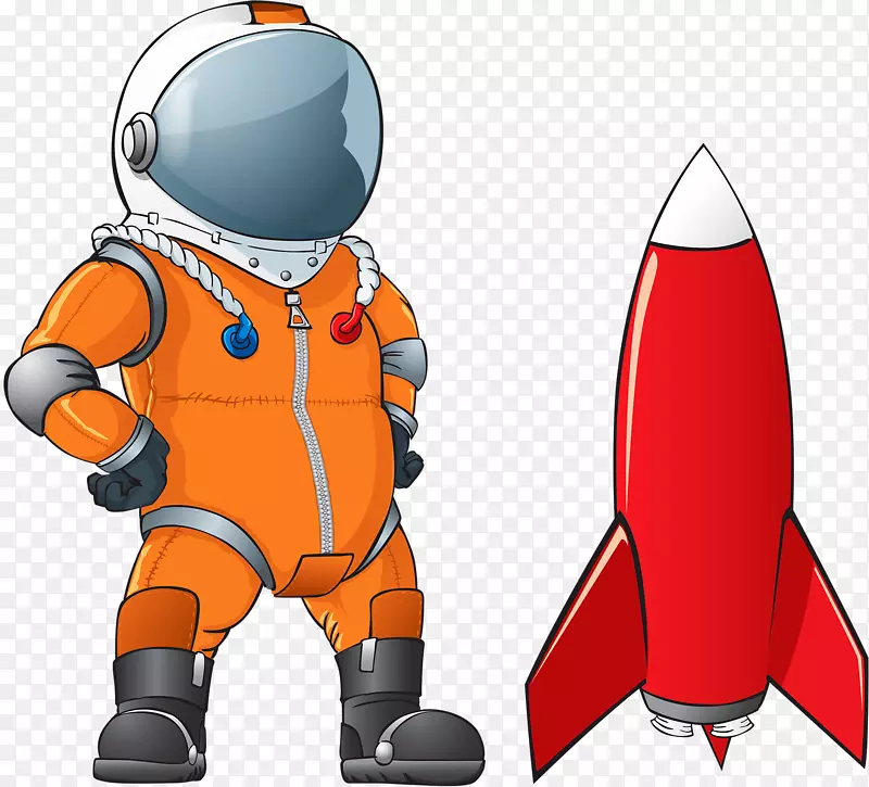 太空剪贴画-宇航员和火箭