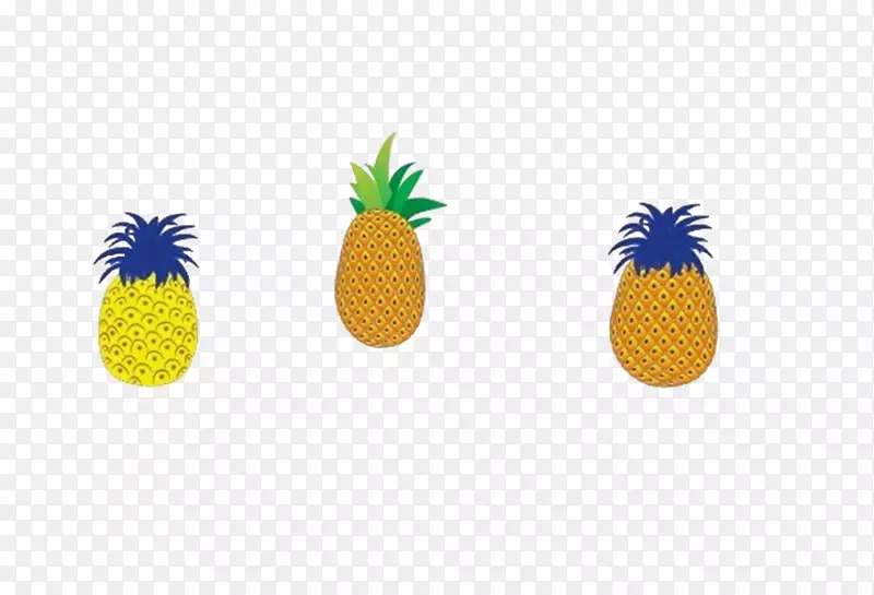 菠萝椰子水彩画-菠萝