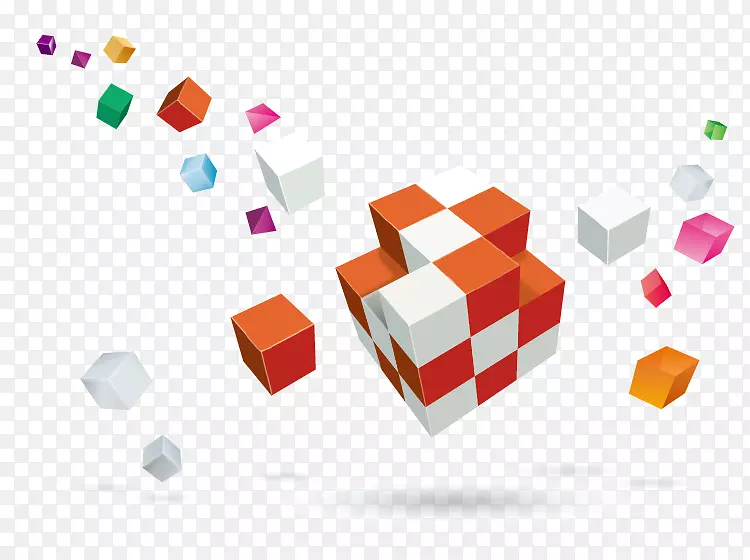 立方体元素欧式-创造性彩色立方体