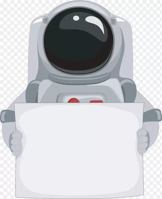 宇航员卡通太空插图-宇航员和广告牌