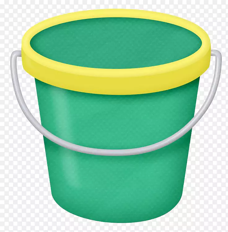 水桶清洁平面设计剪贴画绿色水桶
