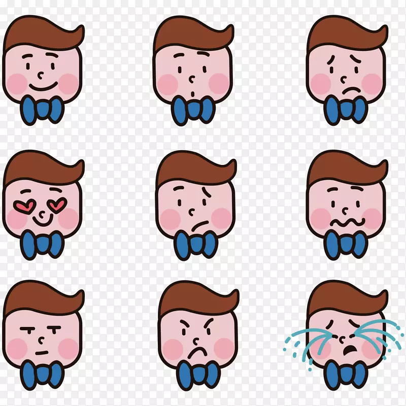 面部表情剪贴画-可爱男孩脸