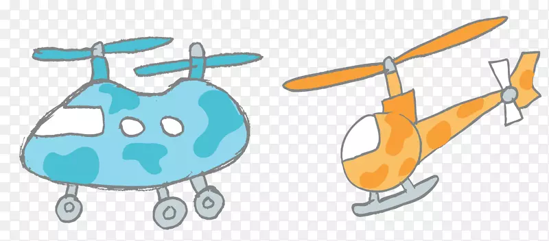 飞机直升机剪辑艺术卡通飞机