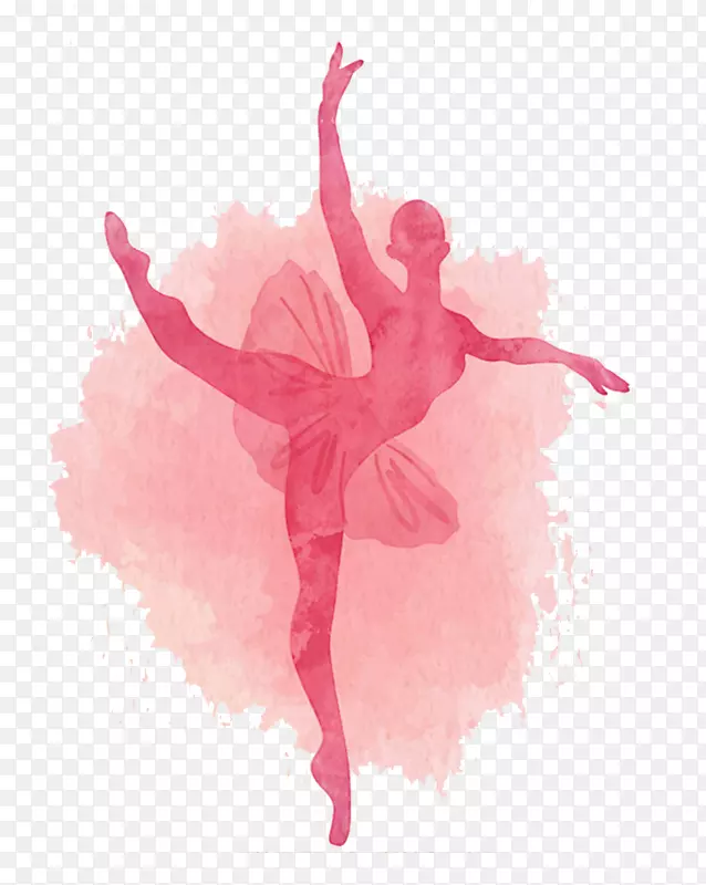 芭蕾舞芭蕾鞋-粉红色水彩芭蕾
