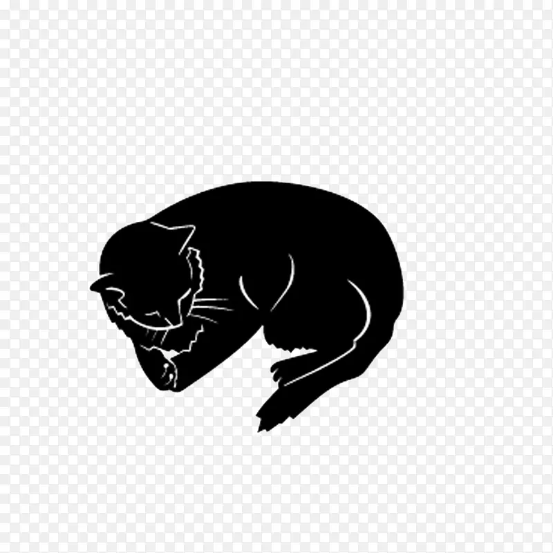 波斯猫狗黑豹黑猫贴纸-一只蹲在猫爪子上的猫。