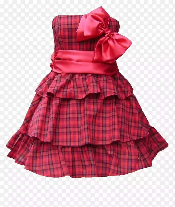 派对礼服u6d0bu670d全格子-红色格子连衣裙
