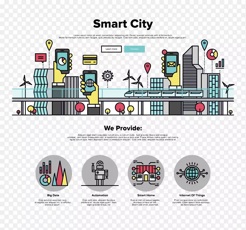 智能城市图形设计插图.智能城市材料