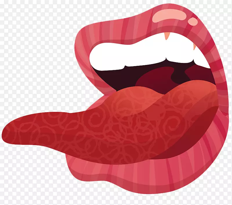 舌口插图-卡通，舌，插图