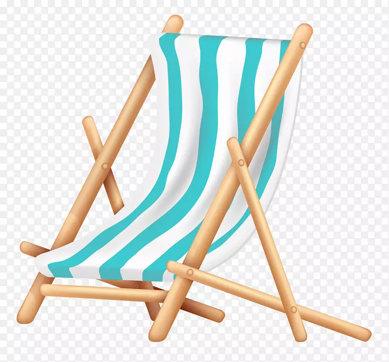 甲板椅-免版税插图-蓝色躺椅