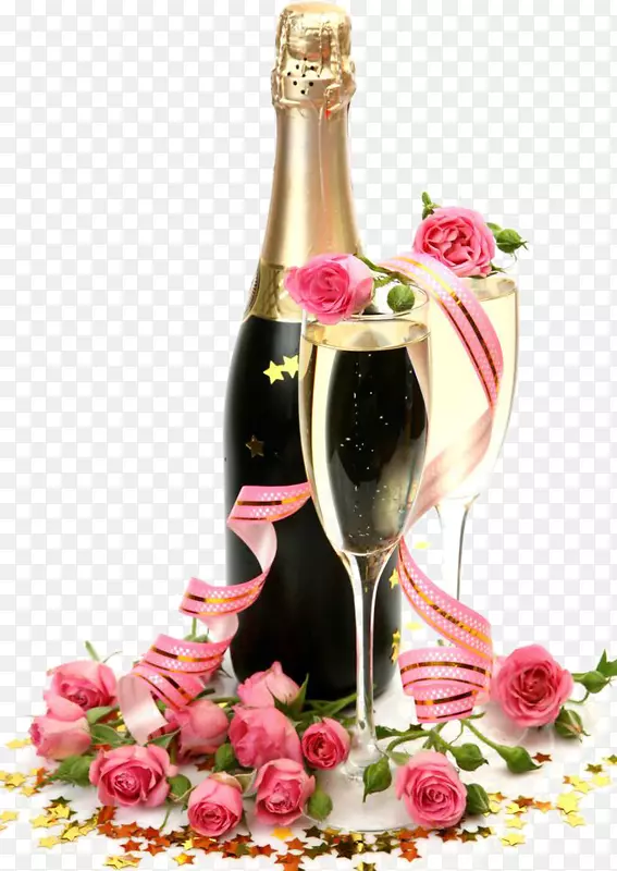 香槟酒杯玫瑰香槟酒