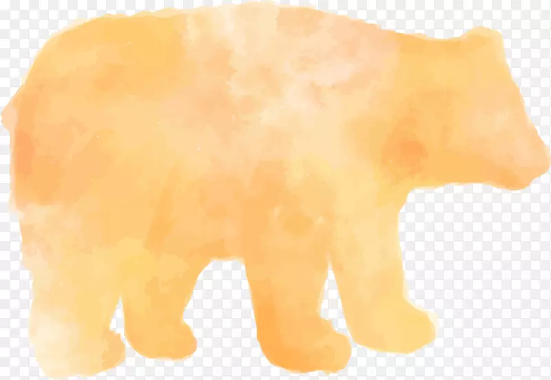 北极熊笔画水彩画毛笔北极熊