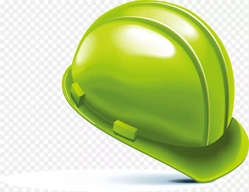 安全帽.绿色头盔设计元素