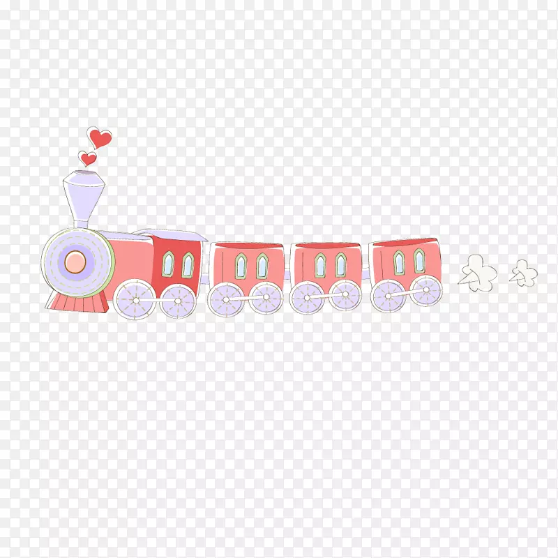 火车卡通-粉红色爱情列车