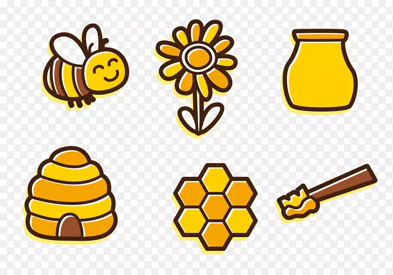欧洲蜜蜂媒介蜜蜂昆虫-蜂蜜标志