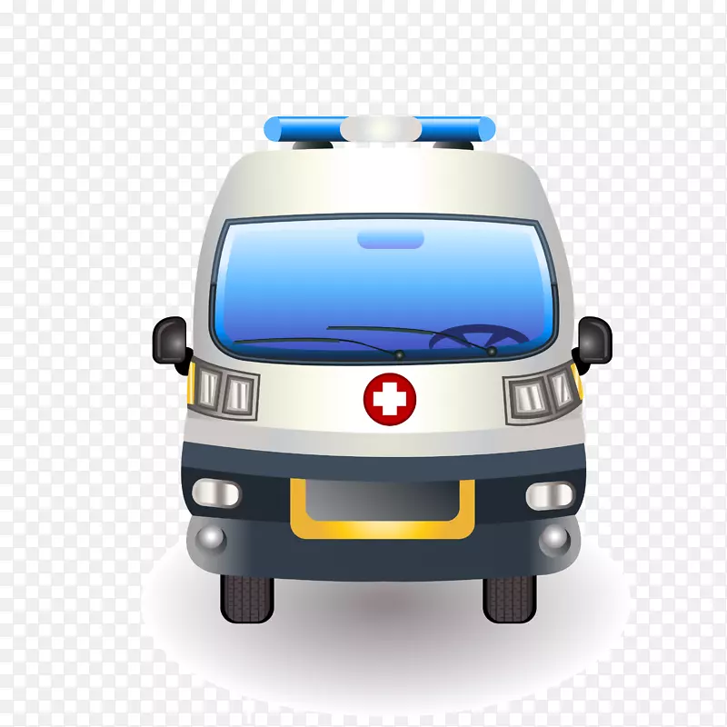 救护车图标-卡通手绘救护车